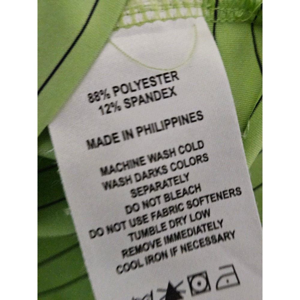 FJ FootJoy Mens Golf Polo Shirt Lime Green Black Stripes Performance XL - Picture 7 of 7